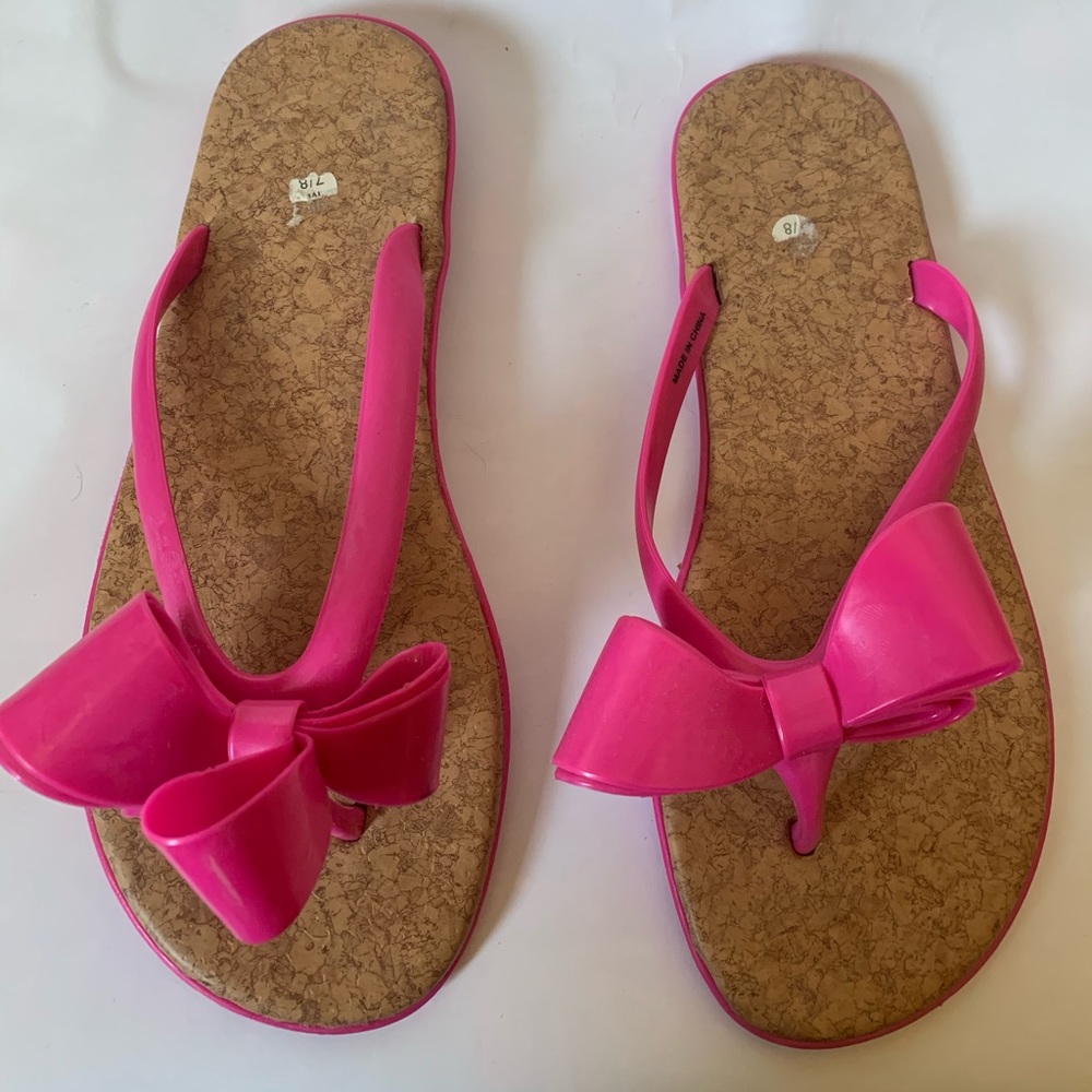 Hot pink jelly sandals